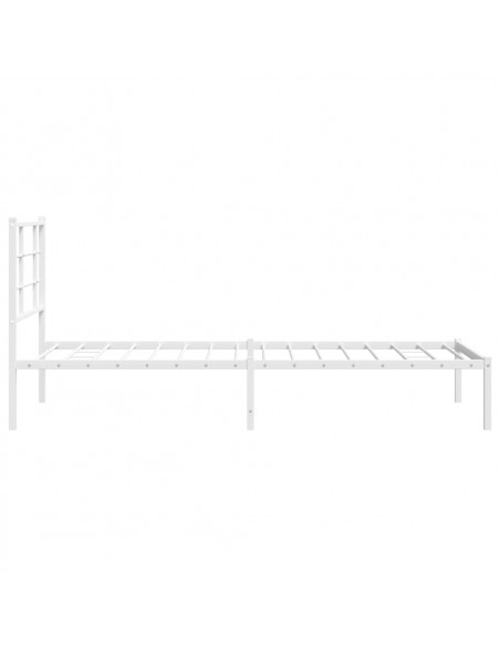 Giroletto con Testiera Metallo Bianco 90x200 cm
