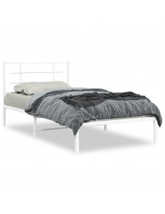 Giroletto con Testiera Metallo Bianco 107x203 cm