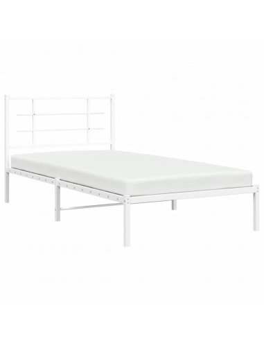 Giroletto con Testiera Metallo Bianco 107x203 cm