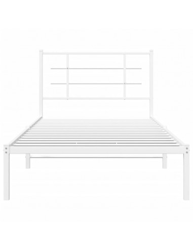 Giroletto con Testiera Metallo Bianco 107x203 cm