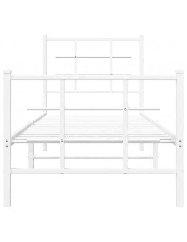 Giroletto con Testiera e Pediera Metallo Bianco 80x200 cm