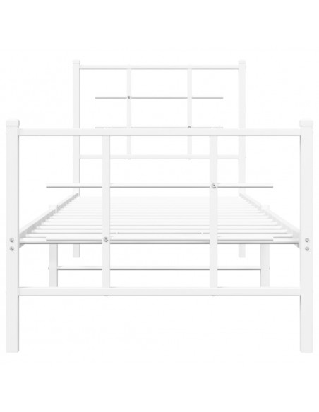 Giroletto con Testiera e Pediera Metallo Bianco 80x200 cm