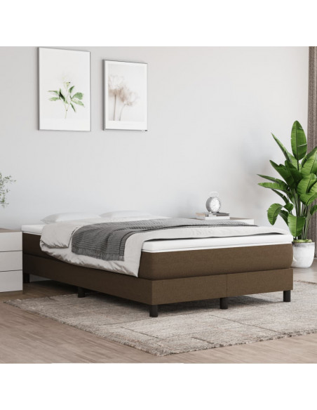 Giroletto a Molle con Materasso Marrone Scuro 120x190cm Tessuto