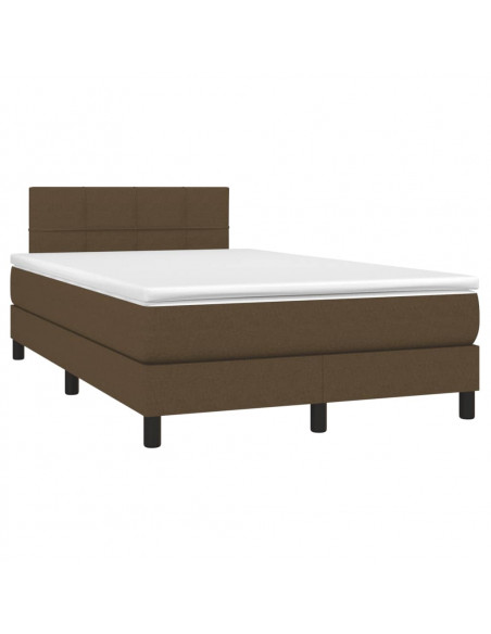 Giroletto a Molle con Materasso Marrone Scuro 120x190cm Tessuto
