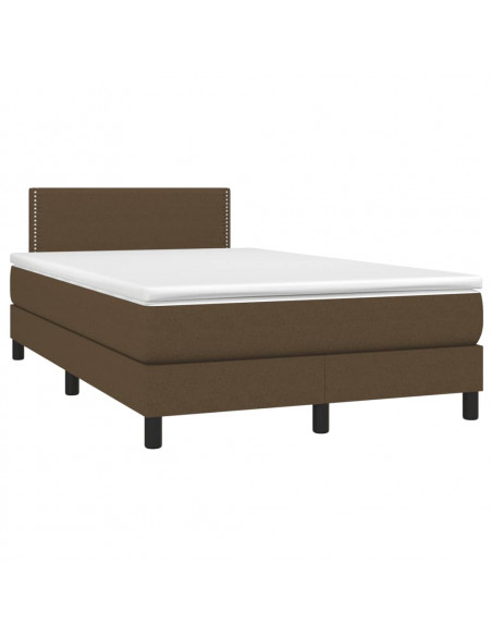 Giroletto a Molle con Materasso Marrone Scuro 120x190cm Tessuto