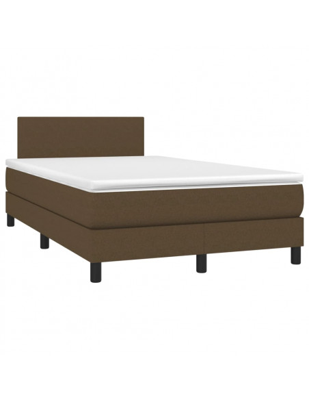 Giroletto a Molle con Materasso Marrone Scuro 120x190cm Tessuto