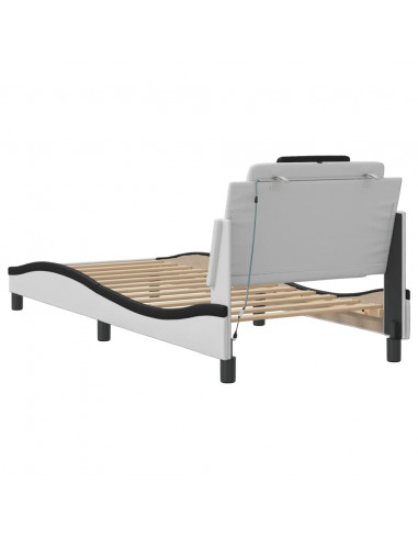 Giroletto con Luci LED Bianco e Nero 90x200 cm in Similpelle