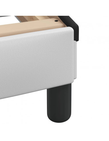 Giroletto con Testiera Bianco e Nero 90x200 cm in Similpelle