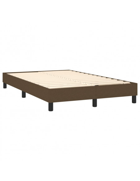 Letto a Molle Materasso e LED MarroneScuro 120x190cm in Tessuto