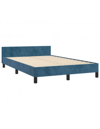Giroletto con Testiera Blu Scuro 120x190 cm in Velluto