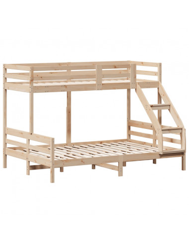 Letto a Castello 80x200/140x200 cm in Legno Massello di Pino