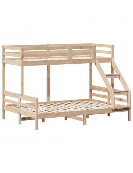 Letto a Castello 80x200/140x200 cm in Legno Massello di Pino