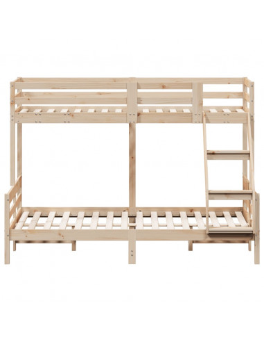 Letto a Castello 80x200/140x200 cm in Legno Massello di Pino