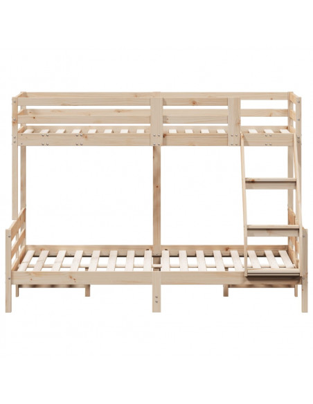 Letto a Castello 80x200/140x200 cm in Legno Massello di Pino