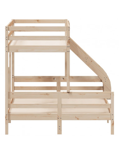 Letto a Castello 80x200/140x200 cm in Legno Massello di Pino