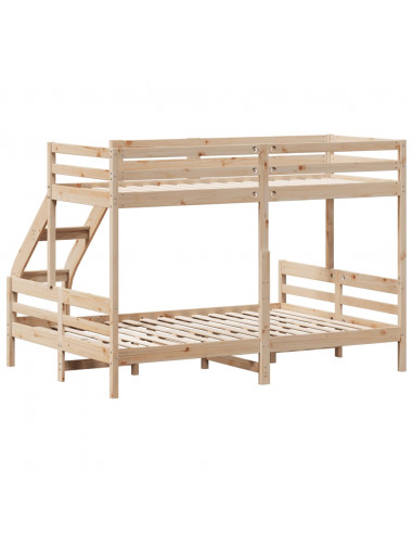 Letto a Castello 80x200/140x200 cm in Legno Massello di Pino