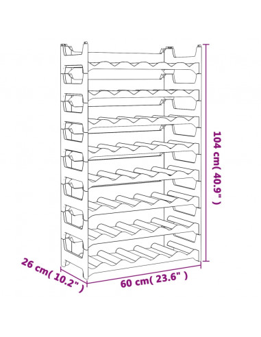 Portabottiglie per 48 Bottiglie in PP Impilabile