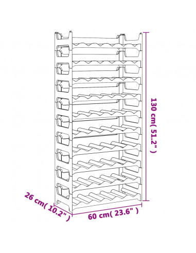 Portabottiglie per 60 Bottiglie in PP Impilabile