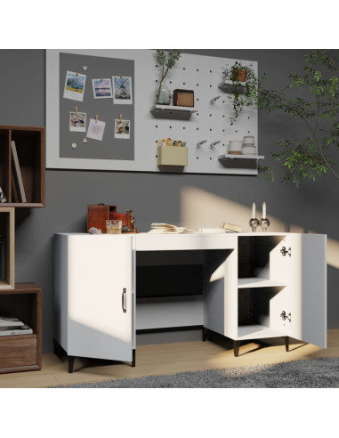 Scrivania Bianca 140x50x75 cm in Legno Multistrato