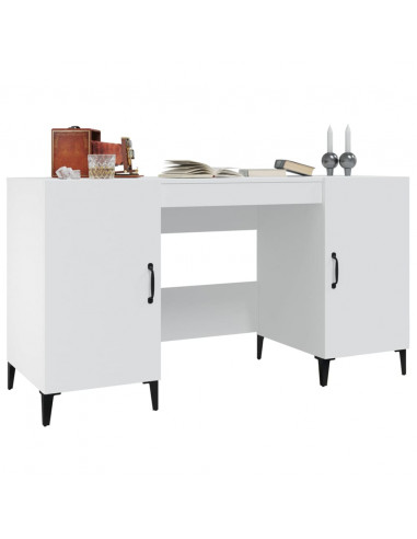 Scrivania Bianca 140x50x75 cm in Legno Multistrato