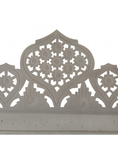 Divisorio 4 Pannelli Intaglio Grigio 160x165cm Mango Massello