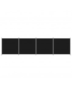 Divisorio a 4 Pannelli Nero 698x180 cm in Tessuto 2