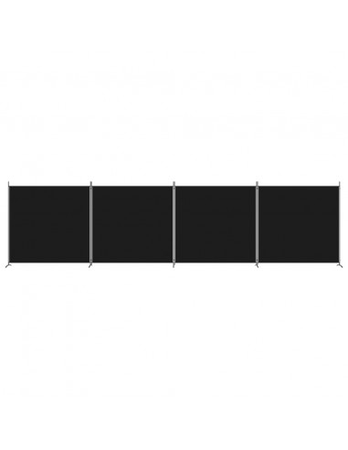 Divisorio a 4 Pannelli Nero 698x180 cm in Tessuto