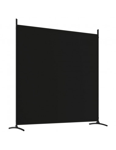 Divisorio a 4 Pannelli Nero 698x180 cm in Tessuto