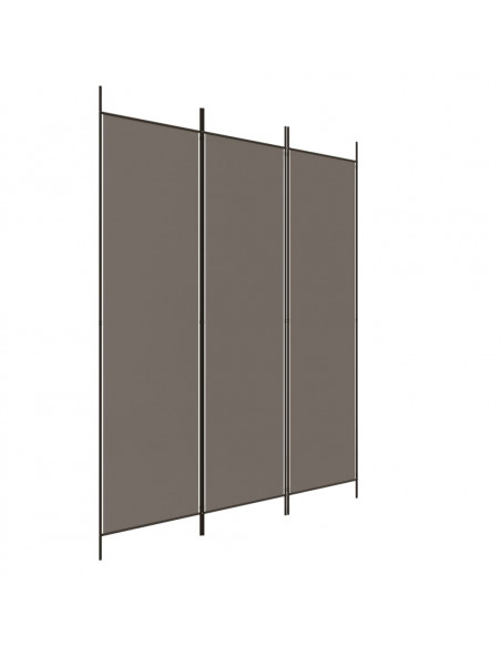 Divisorio a 3 Pannelli Antracite 150x220 cm in Tessuto