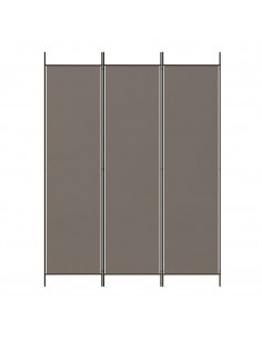 Divisorio a 3 Pannelli Antracite 150x220 cm in Tessuto 2