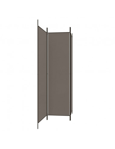 Divisorio a 3 Pannelli Antracite 150x220 cm in Tessuto