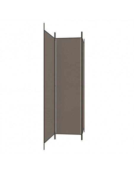 Divisorio a 3 Pannelli Antracite 150x220 cm in Tessuto