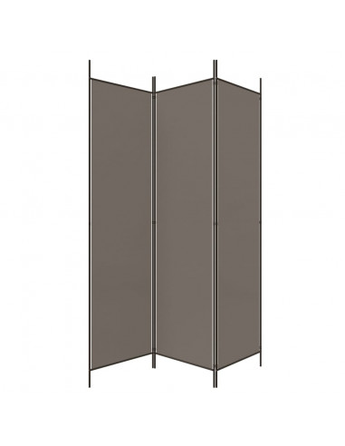 Divisorio a 3 Pannelli Antracite 150x220 cm in Tessuto