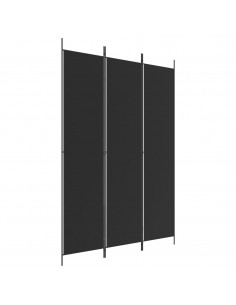 Divisorio a 3 Pannelli Nero 150x220 cm in Tessuto