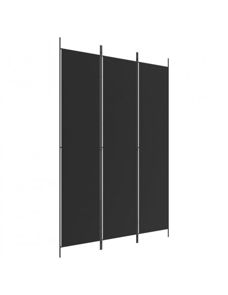 Divisorio a 3 Pannelli Nero 150x220 cm in Tessuto
