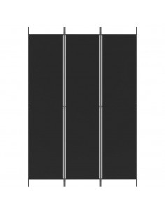 Divisorio a 3 Pannelli Nero 150x220 cm in Tessuto 2