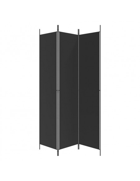 Divisorio a 3 Pannelli Nero 150x220 cm in Tessuto