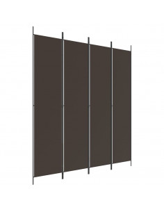 Divisorio a 4 Pannelli Marrone 200x220 cm in Tessuto