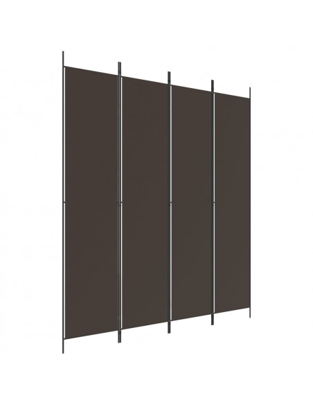 Divisorio a 4 Pannelli Marrone 200x220 cm in Tessuto