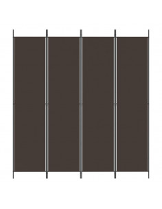 Divisorio a 4 Pannelli Marrone 200x220 cm in Tessuto 2