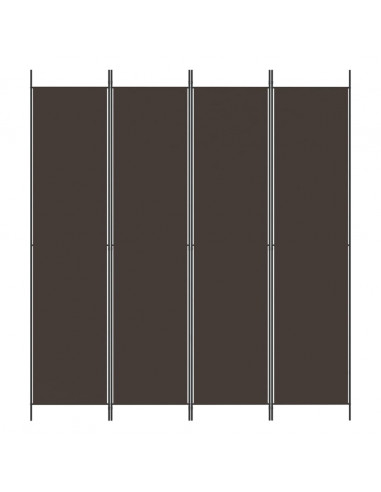 Divisorio a 4 Pannelli Marrone 200x220 cm in Tessuto