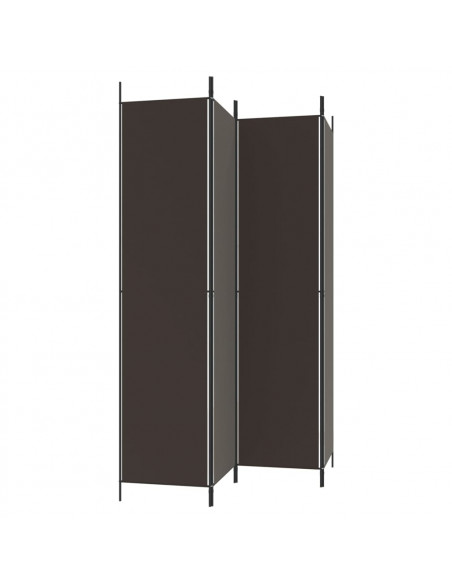 Divisorio a 4 Pannelli Marrone 200x220 cm in Tessuto