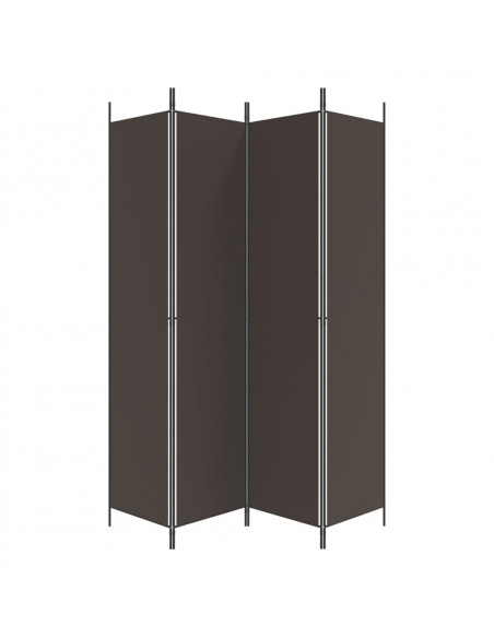 Divisorio a 4 Pannelli Marrone 200x220 cm in Tessuto