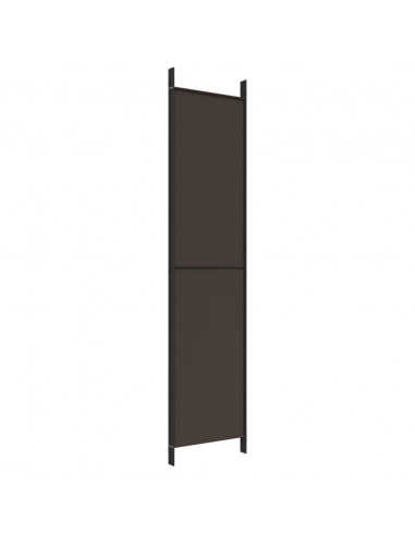 Divisorio a 4 Pannelli Marrone 200x220 cm in Tessuto