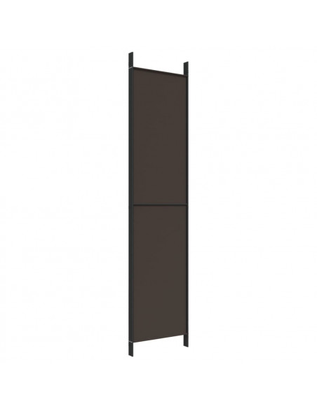 Divisorio a 4 Pannelli Marrone 200x220 cm in Tessuto