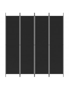 Divisorio a 4 Pannelli Nero 200x220 cm in Tessuto 2