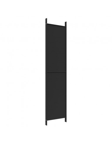 Divisorio a 4 Pannelli Nero 200x220 cm in Tessuto
