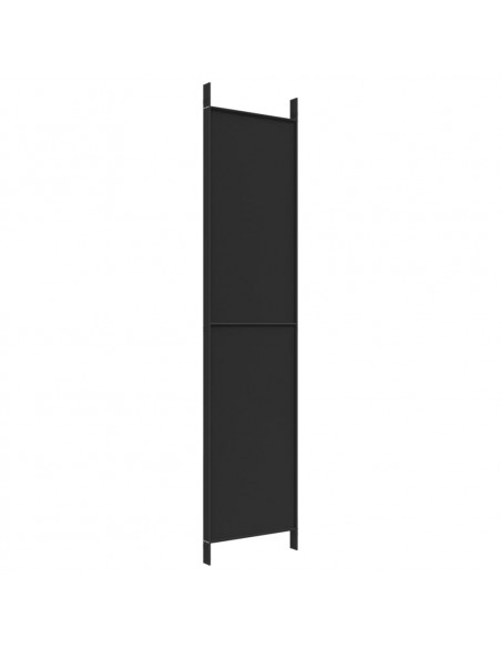 Divisorio a 4 Pannelli Nero 200x220 cm in Tessuto