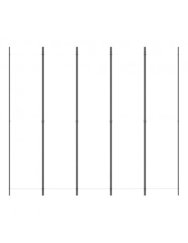 Divisorio a 5 Pannelli Bianco 250x220 cm Tessuto