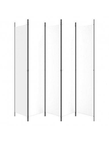Divisorio a 5 Pannelli Bianco 250x220 cm Tessuto